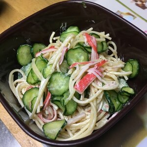 カニカマときゅうりのスパサラダ